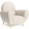 Buy Armchair with Armrests - Upholstered in Boucle Fabric - Verona White 60329 - in the EU