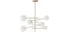 Buy Pendant lamp, globe chandelier, metal and glass - Parka Gold 60393 - in the EU