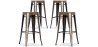 Buy X4 Bar stool Bistrot Metalix industrial design Metal - 76 cm - New Edition Metallic bronze 60438 - in the EU