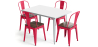 Buy Dining Table + X4 Dining Chairs Set Bistrot - Industrial design Metal and Dark Wood - New Edition Red 60441 in the Europe