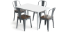 Buy Dining Table + X4 Dining Chairs Set Bistrot - Industrial design Metal and Dark Wood - New Edition Dark grey 60441 - in the EU