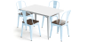 Buy Dining Table + X4 Dining Chairs Set Bistrot - Industrial design Metal and Dark Wood - New Edition Light blue 60441 - prices