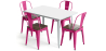 Buy Dining Table + X4 Dining Chairs Set Bistrot - Industrial design Metal and Dark Wood - New Edition Fuchsia 60441 at MyFaktory