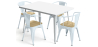 Buy Dining Table + X4 Dining Chairs with Armrest Set - Bistrot - Industrial Design Metal and Light Wood - New Edition Grey blue 60442 in the Europe