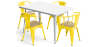 Buy Dining Table + X4 Dining Chairs with Armrest Set - Bistrot - Industrial Design Metal and Light Wood - New Edition Yellow 60442 in the Europe