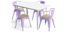 Buy Dining Table + X4 Dining Chairs with Armrest Set - Bistrot - Industrial Design Metal and Light Wood - New Edition Pastel Purple 60442 - in the EU