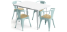 Buy Dining Table + X4 Dining Chairs with Armrest Set - Bistrot - Industrial Design Metal and Light Wood - New Edition Pale Green 60442 home delivery