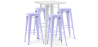 Buy White Bar Table + X4 Bar Stools Set Bistrot Metalix Industrial Design Metal - New Edition Lavander 60443 in the Europe
