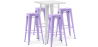 Buy White Bar Table + X4 Bar Stools Set Bistrot Metalix Industrial Design Metal - New Edition Pastel Purple 60443 - in the EU