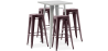 Buy Silver Bar Table + X4 Bar Stools Set Bistrot Metalix Industrial Design Metal - New Edition Bronze 60444 - in the EU