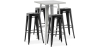 Buy Silver Bar Table + X4 Bar Stools Set Bistrot Metalix Industrial Design Metal - New Edition Black 60444 at MyFaktory