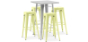 Buy Silver Bar Table + X4 Bar Stools Set Bistrot Metalix Industrial Design Metal - New Edition Pastel yellow 60444 in the Europe