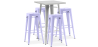 Buy Silver Bar Table + X4 Bar Stools Set Bistrot Metalix Industrial Design Metal - New Edition Lavander 60444 home delivery