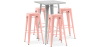 Buy Silver Bar Table + X4 Bar Stools Set Bistrot Metalix Industrial Design Metal - New Edition Pastel orange 60444 with a guarantee