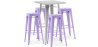 Buy Silver Bar Table + X4 Bar Stools Set Bistrot Metalix Industrial Design Metal - New Edition Pastel Purple 60444 - in the EU
