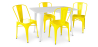 Buy Dining Table + X4 Dining Chairs Set - Bistrot - Industrial design Metal - New Edition Yellow 60129 in the Europe