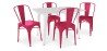 Buy Dining Table + X4 Dining Chairs Set - Bistrot - Industrial design Metal - New Edition Fuchsia 60129 at MyFaktory