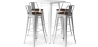 Buy White Bar Table + X4 Bar Stools Set Bistrot Metalix Industrial Design Metal and Dark Wood - New Edition Silver 60130 - in the EU