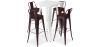Buy White Bar Table + X4 Bar Stools Set Bistrot Metalix Industrial Design Metal and Dark Wood - New Edition Bronze 60130 - in the EU