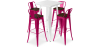 Buy White Bar Table + X4 Bar Stools Set Bistrot Metalix Industrial Design Metal and Dark Wood - New Edition Fuchsia 60130 home delivery
