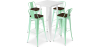 Buy White Bar Table + X4 Bar Stools Set Bistrot Metalix Industrial Design Metal and Dark Wood - New Edition Mint 60130 in the Europe