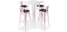 Buy White Bar Table + X4 Bar Stools Set Bistrot Metalix Industrial Design Metal and Dark Wood - New Edition Pastel pink 60130 at MyFaktory