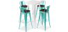 Buy White Bar Table + X4 Bar Stools Set Bistrot Metalix Industrial Design Metal and Dark Wood - New Edition Pastel green 60130 with a guarantee