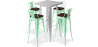 Buy Silver Bar Table + X4 Bar Stools Set Bistrot Metalix Industrial Design Metal and Dark Wood - New Edition Mint 60432 at MyFaktory