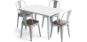 Buy Dining Table + X4 Dining Chairs Set Bistrot - Industrial design Metal and Dark Wood - New Edition Silver 60441 home delivery