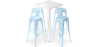 Buy White Bar Table + X4 Bar Stools Set Bistrot Metalix Industrial Design Metal Matt - New Edition Light blue 60445 - prices