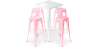 Buy White Bar Table + X4 Bar Stools Set Bistrot Metalix Industrial Design Metal Matt - New Edition Pink 60445 home delivery