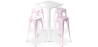 Buy White Bar Table + X4 Bar Stools Set Bistrot Metalix Industrial Design Metal Matt - New Edition Pastel pink 60445 in the Europe