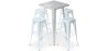 Buy Silver Bar Table + X4 Bar Stools Set Bistrot Metalix Industrial Design Metal Matt - New Edition Grey blue 60446 - prices