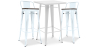 Buy White Bar Table + X2 Bar Stools Set Bistrot Metalix Industrial Design Metal and Dark Wood - New Edition Grey blue 60447 - in the EU
