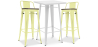 Buy White Bar Table + X2 Bar Stools Set Bistrot Metalix Industrial Design Metal and Dark Wood - New Edition Pastel yellow 60447 at MyFaktory