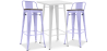 Buy White Bar Table + X2 Bar Stools Set Bistrot Metalix Industrial Design Metal and Dark Wood - New Edition Lavander 60447 in the Europe