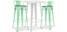 Buy White Bar Table + X2 Bar Stools Set Bistrot Metalix Industrial Design Metal and Dark Wood - New Edition Mint 60447 home delivery