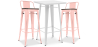 Buy White Bar Table + X2 Bar Stools Set Bistrot Metalix Industrial Design Metal and Dark Wood - New Edition Pastel orange 60447 with a guarantee