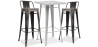Buy Silver Bar Table + X2 Bar Stools Set Bistrot Metalix Industrial Design Metal and Dark Wood - New Edition Bronze 60448 at MyFaktory