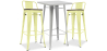 Buy Silver Bar Table + X2 Bar Stools Set Bistrot Metalix Industrial Design Metal and Dark Wood - New Edition Pastel yellow 60448 with a guarantee