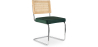 Buy Dining Chair - Upholstered in Velvet - Wood and Rattan - Wanda Dark green 60454 - in the EU