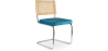 Buy Dining Chair - Upholstered in Velvet - Wood and Rattan - Wanda Turquoise 60454 - in the EU