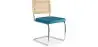 Buy Dining Chair - Upholstered in Velvet - Wood and Rattan - Wanda Turquoise 60454 in the Europe