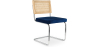 Buy Dining Chair - Upholstered in Velvet - Wood and Rattan - Wanda Dark blue 60454 - prices