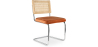 Buy Dining Chair - Upholstered in Velvet - Wood and Rattan - Wanda Reddish orange 60454 at MyFaktory