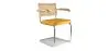 Buy Dining Chair with Armrests - Velvet Upholstery - Wood & Rattan -  Wanda Mustard 60457 - prices