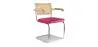 Buy Dining Chair with Armrests - Velvet Upholstery - Wood & Rattan -  Wanda Fuchsia 60457 at MyFaktory