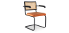 Buy Dining Chair, Natural Rattan And Velvet, Black Legs - Nema Reddish orange 60459 - prices