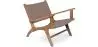 Buy Armchair with Armrests - Boho Bali Design Armchair - Wood and Leather - Grau Brown 60466 - in the EU