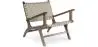 Buy Armchair with Armrests Boho Bali Design - Wood and Linen - Grau Taupe 60467 - prices